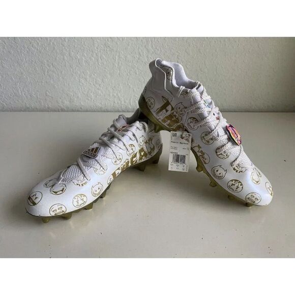 Adidas Freak 22 Big Mood Emoji White Gold Football  Soccer Cleats Men's Sz 13 - Picture 1 of 12